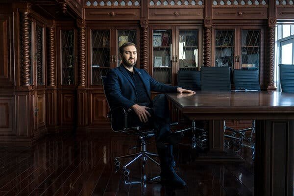 Michael Chobanian, founder of Kuna Exchange, a Bitcoin exchange, and a general cryptocurrency and blockchain enthusiast, in his Kyiv office.